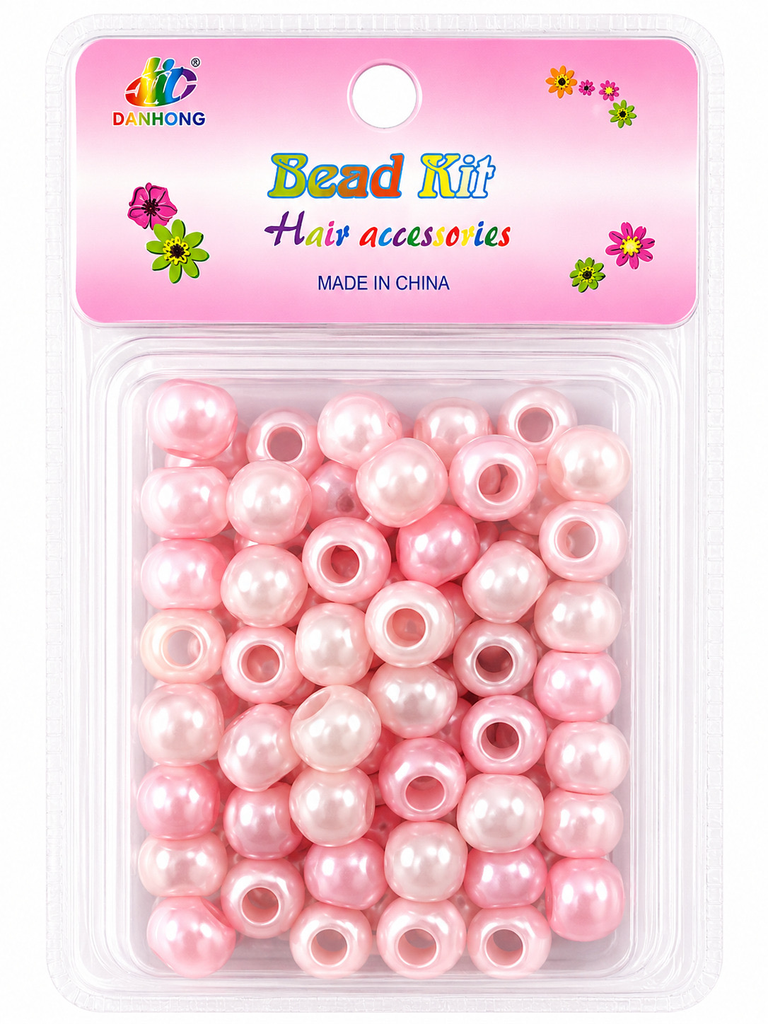 Kit de perles duo nacré et cristal-rose poudré à éclat multicolores
