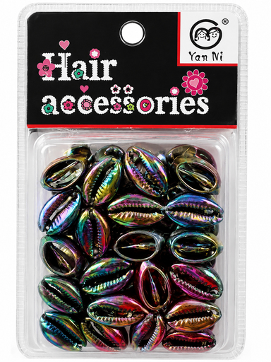 Perles cauris holographiques multicolores