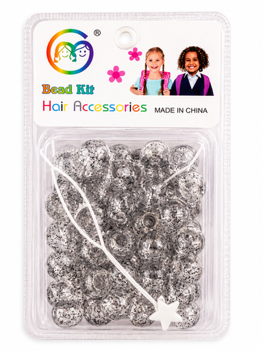 Kit de perles cristal pailleté-argent 