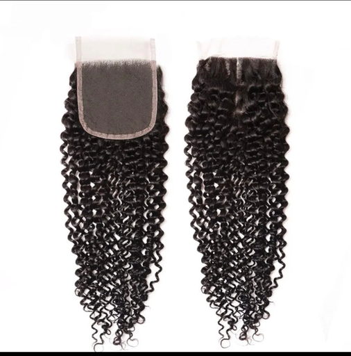Closure 4*4 kinky curly noire T14