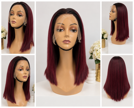 Wig Lao 13*4 T12 noir-bordeau